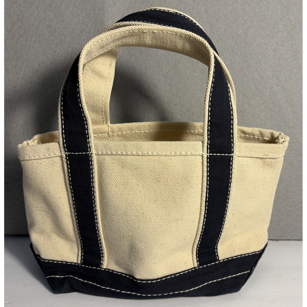 Cuffy's Of Cape Cod Small Tote Bag Purse w Navy Straps Costal New England Vibe - Picture 4 of 11